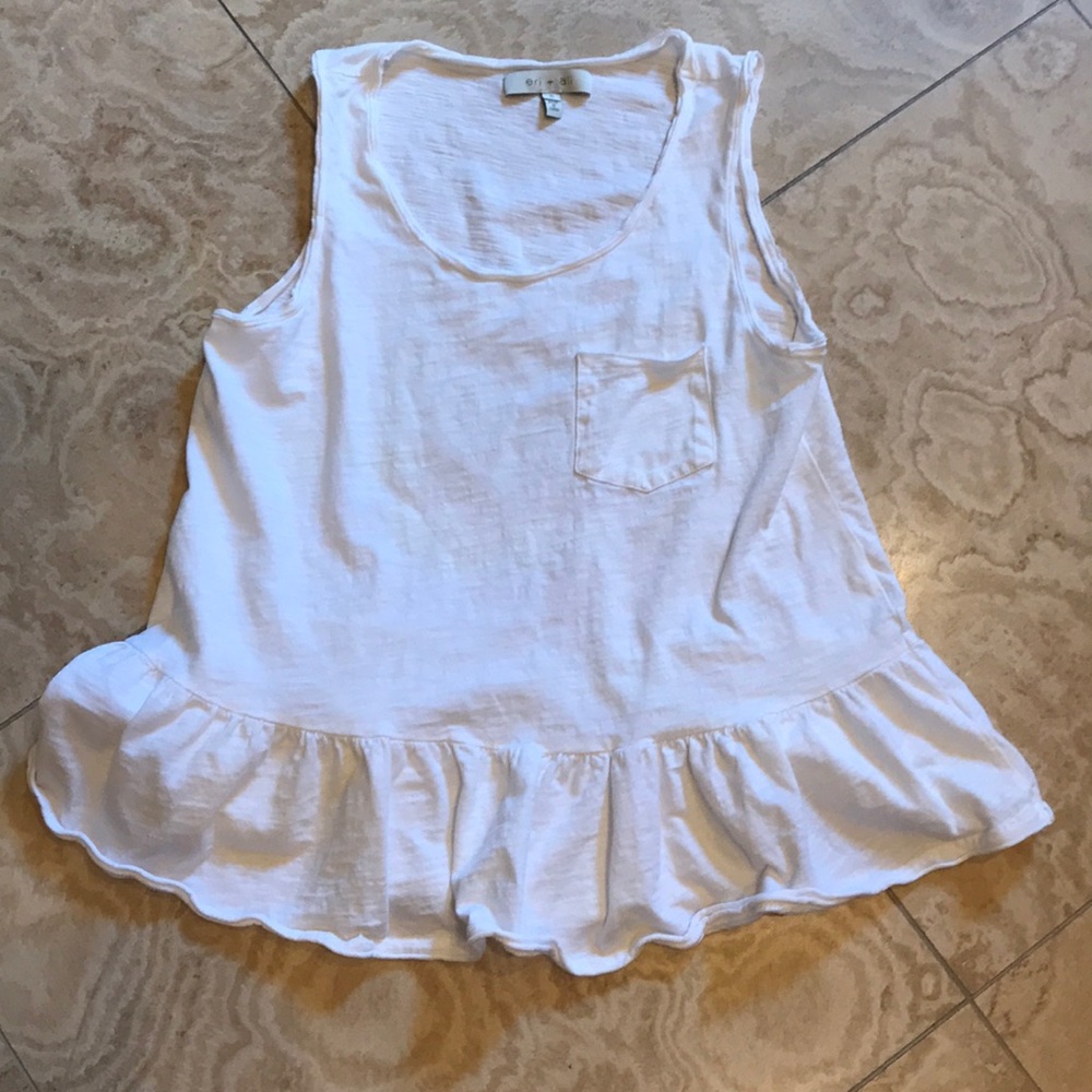 Eri + Ali Peplum White Tank